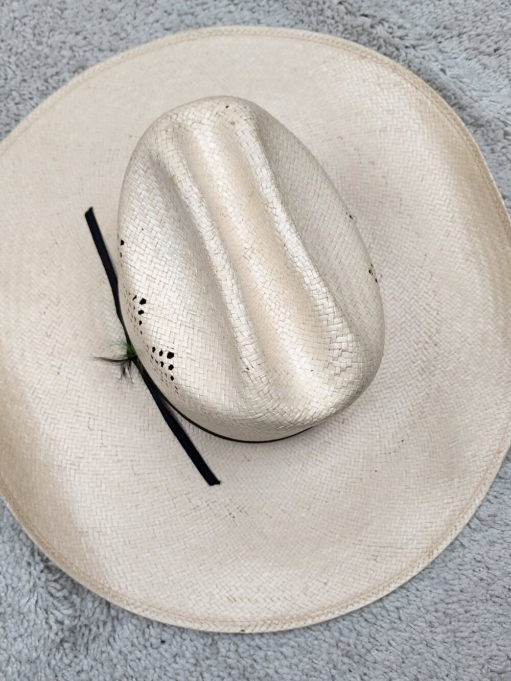 Stetson Roadrunner Bryant Western Cowboy Straw Hat VTG Y2K Size 6 7/8 Vintage - Picture 2 of 7